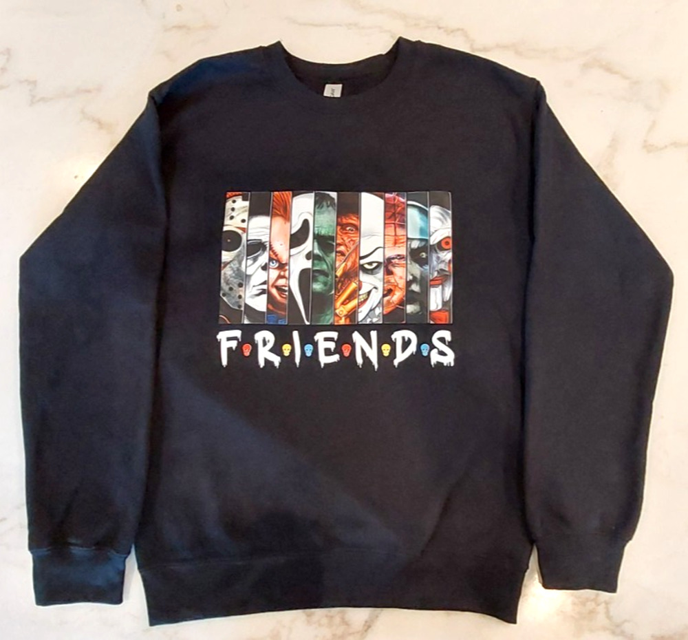 Icon Horror Killer Friends Characters Halloween‎ Sweat Shirt Black Size Small